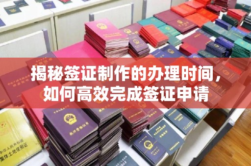天河揭秘签证制作的办理时间，如何高效完成签证申请