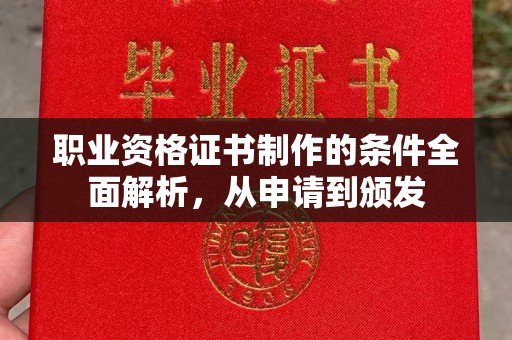 天河职业资格证书制作的条件全面解析，从申请到颁发