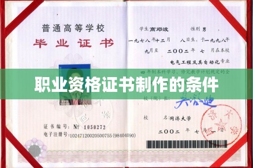 天河职业资格证书制作的条件