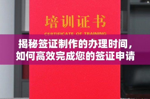 天河揭秘签证制作的办理时间，如何高效完成您的签证申请